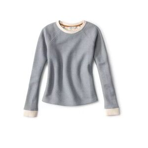 Orvis Women’s Herringbone Crew Sweatshirt in Blue Stone size L